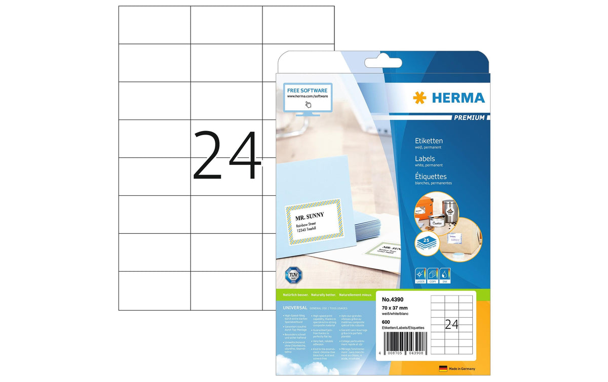 Herma Premium Etiketten, 25 Blatt, 600 Stk
