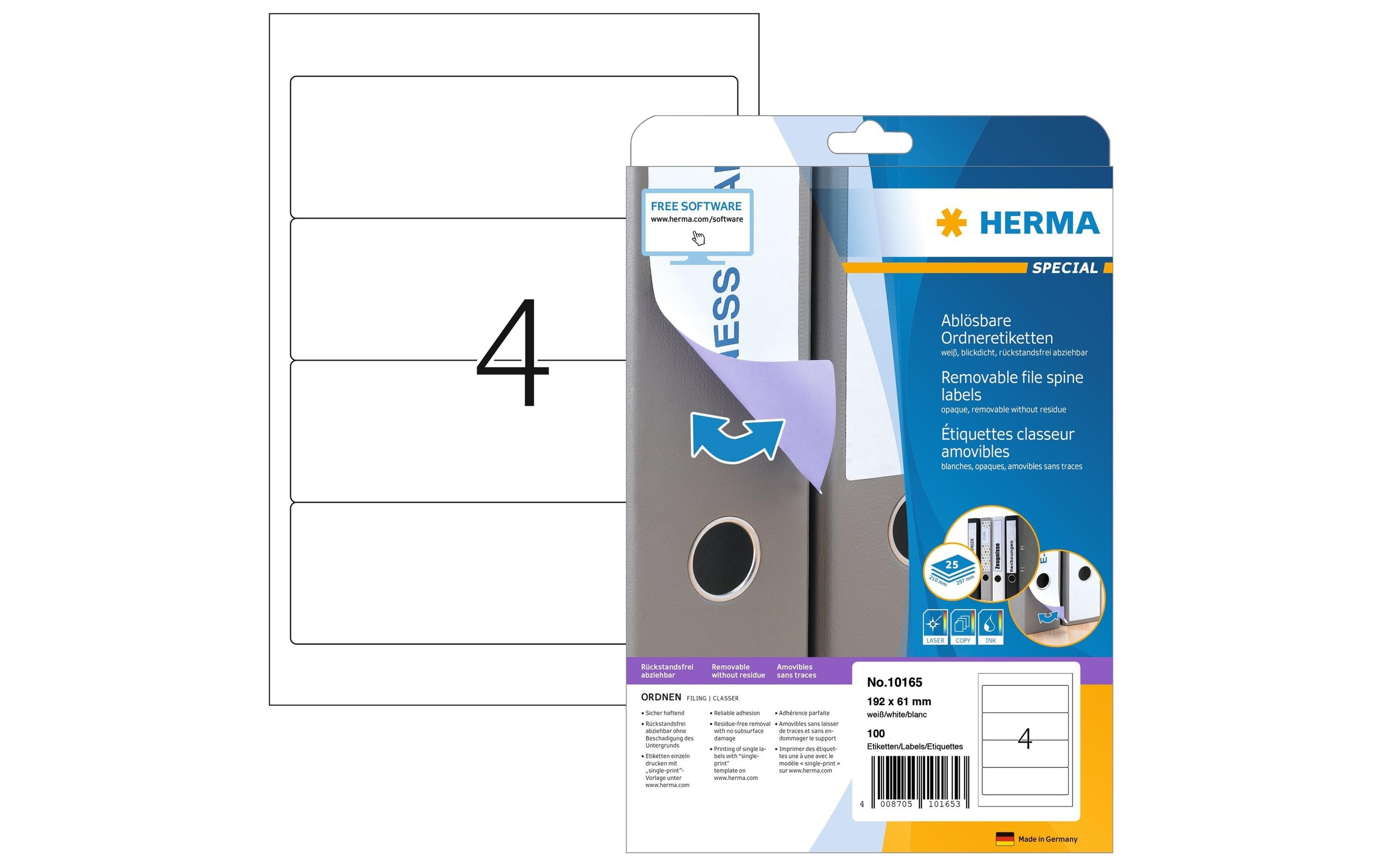 Herma Ordneretiketten 10165 192 x 61 mm