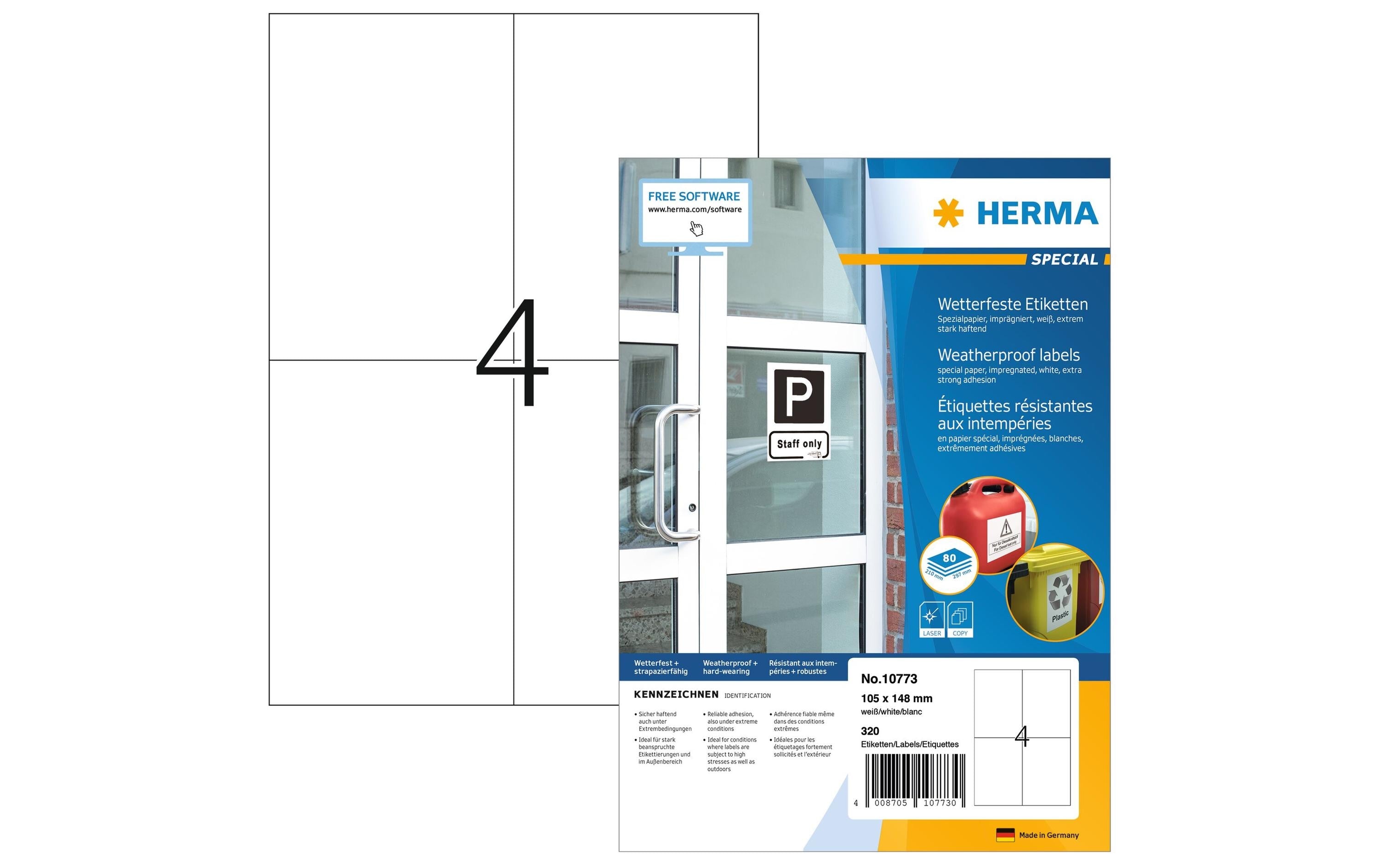 Herma Etiketten wetterfest