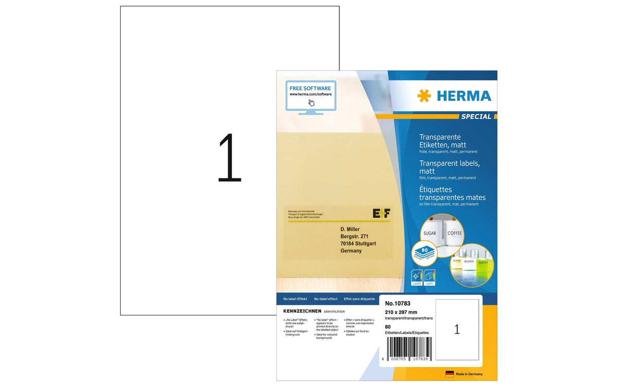 Herma Universaletiketten transparent