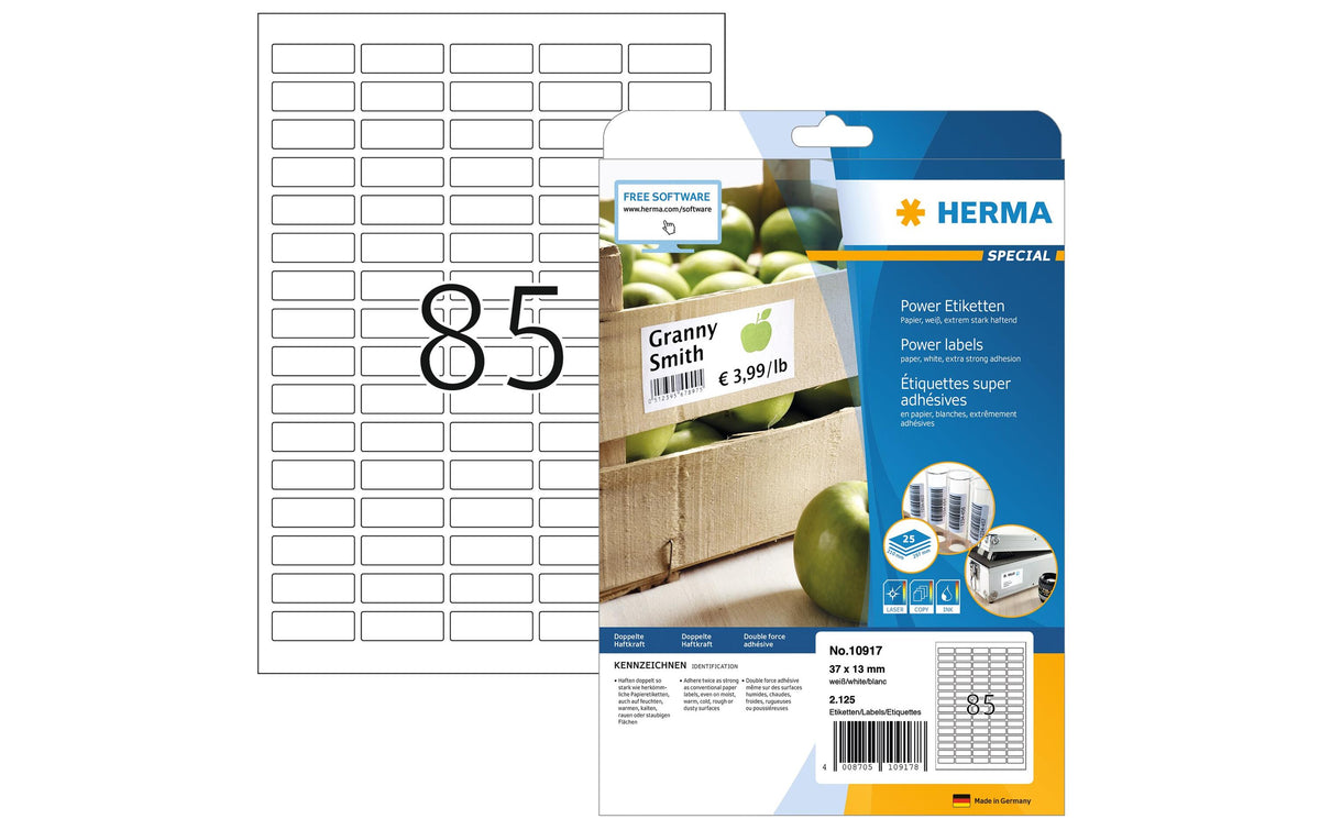 Herma Power-Etiketten 10917 37x13 mm