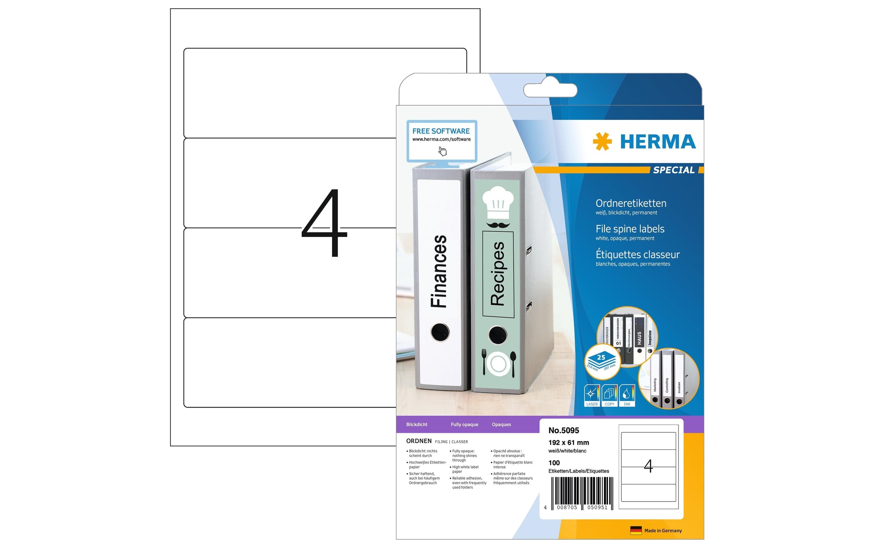 Herma Ordneretiketten 5095 192 x 61 mm