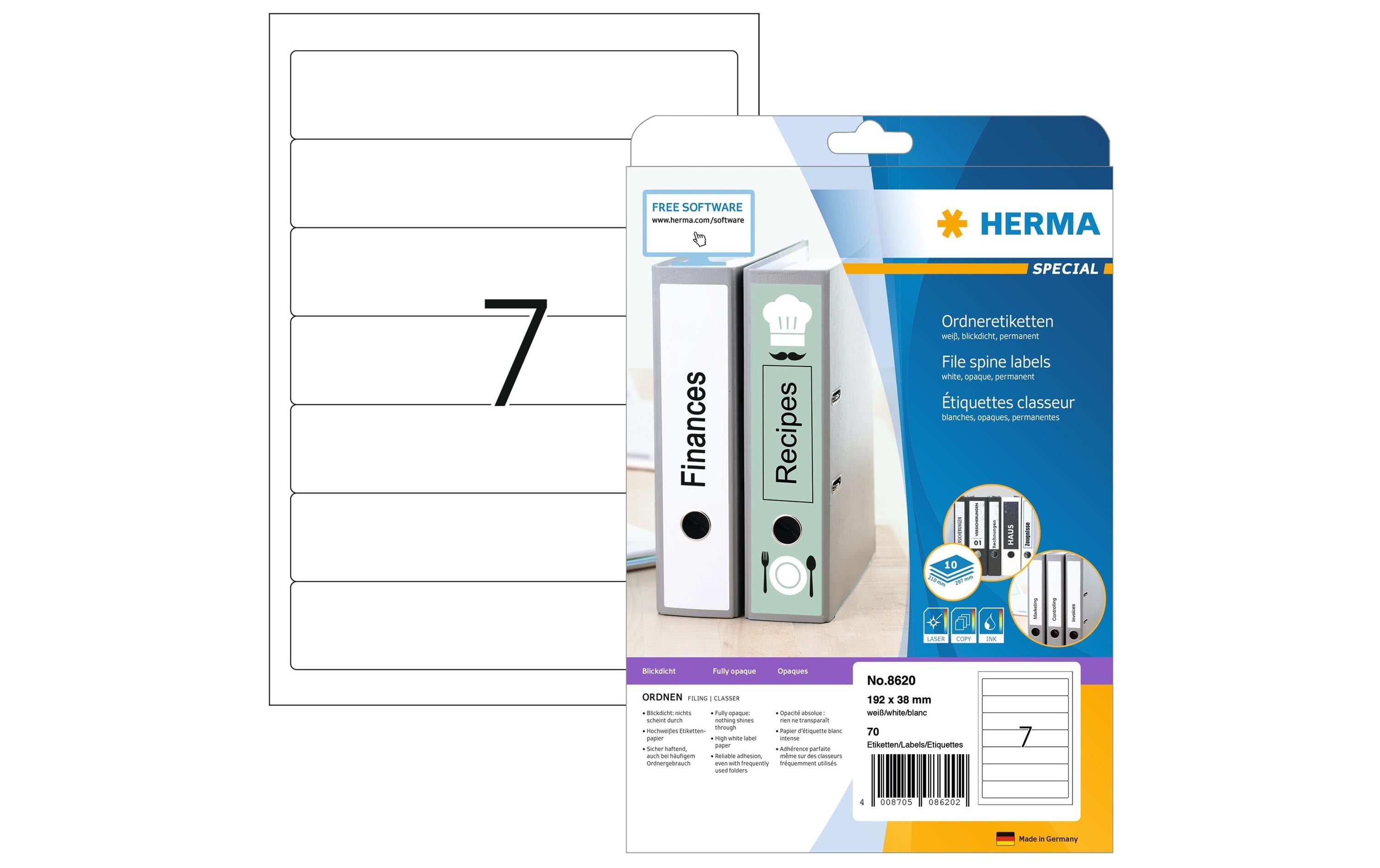 Herma Ordneretiketten 8620 192 x 38 mm
