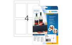 HERMA | Flaschenetiketten 8882 90x120mm | 40 Etiketten, 10 Blatt