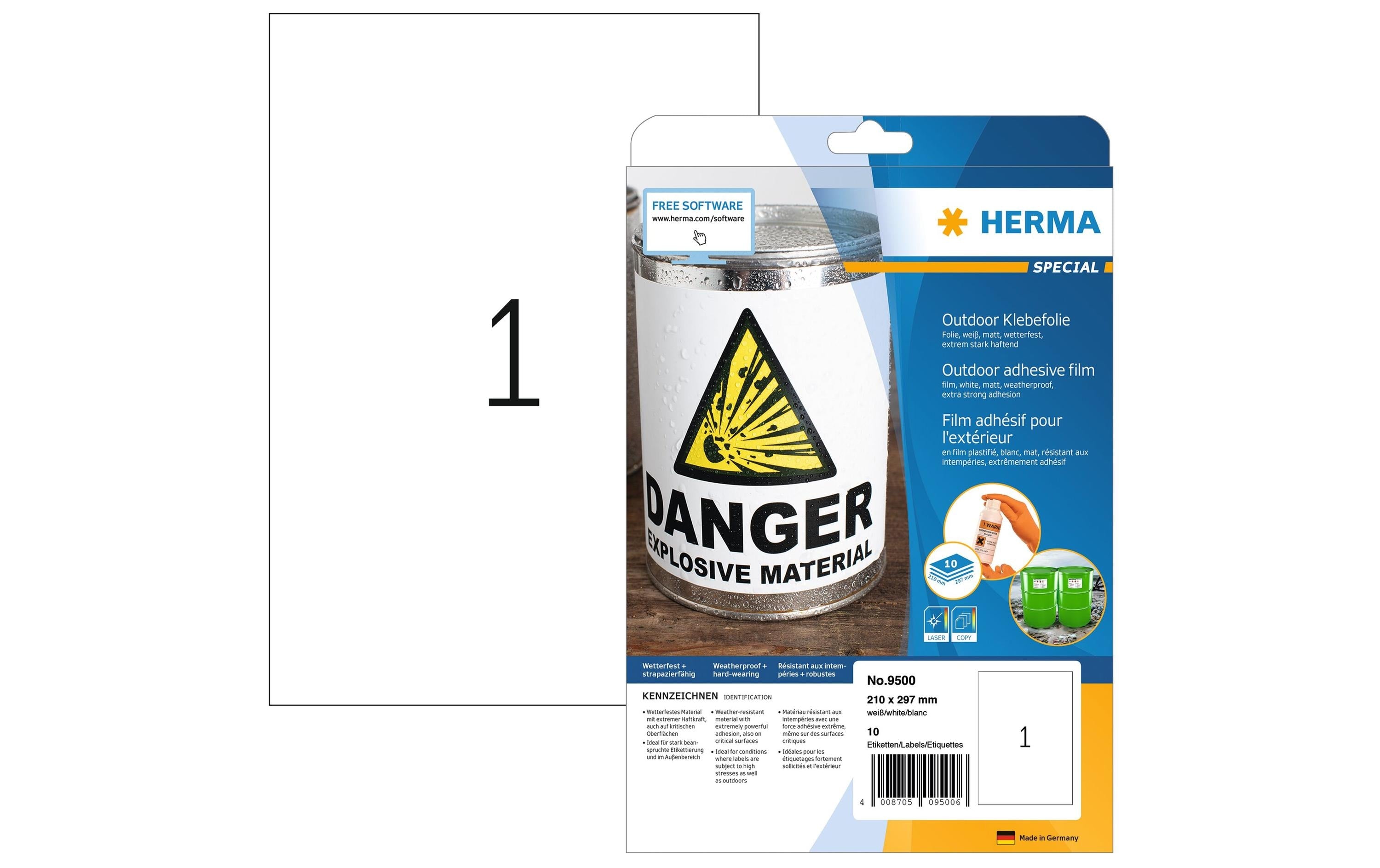 Herma Wetterf. Outdoor-Folienetiketten 9500