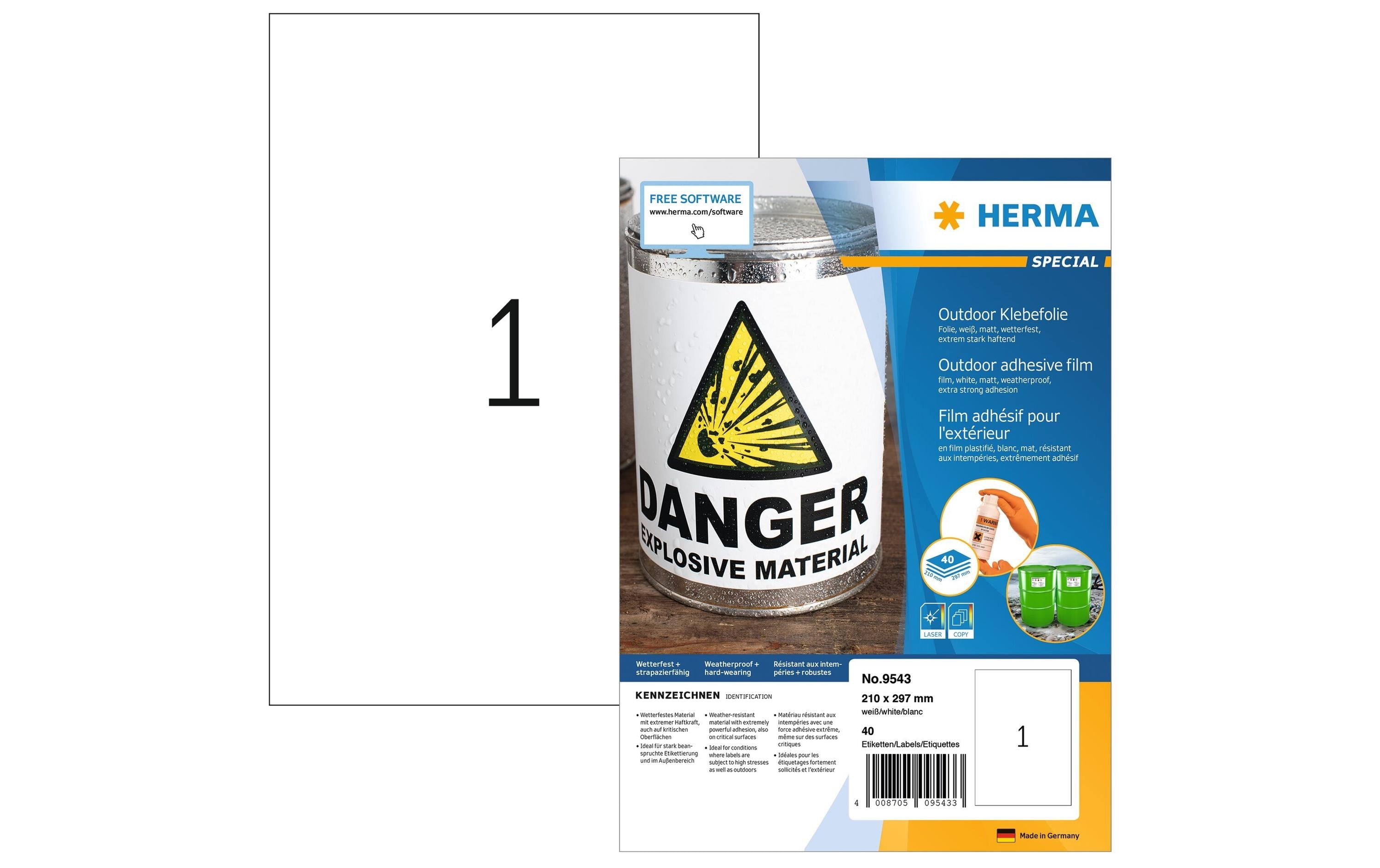 Herma Wetterf. Outdoor-Folienetiketten 9543