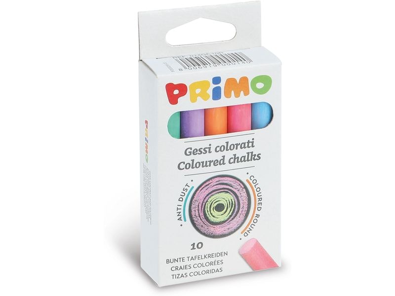 Primo | Kreide rund staubfrei 10St ass | 10 Farben