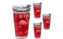relaxdays Trinkgläser-Set Flamingo 450ml