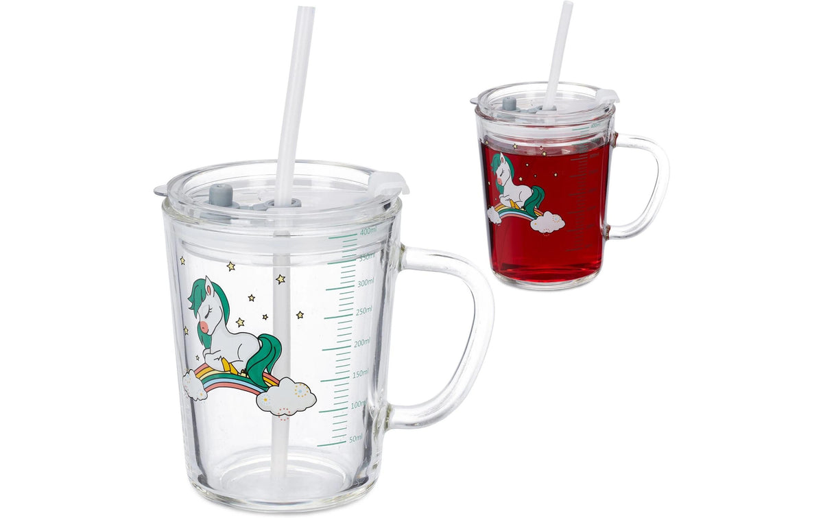 relaxdays Kindergläser Pferd 400ml