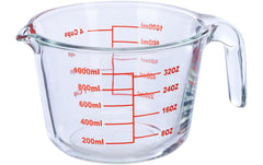 relaxdays | Messbecher 1 Liter | Borosilikatglas