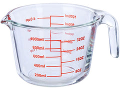 relaxdays | Messbecher 1 Liter | Borosilikatglas