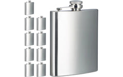 relaxdays | Flachmann 10er Set | 200ml, Edelstahl