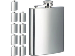 relaxdays | Flachmann 10er Set | 200ml, Edelstahl