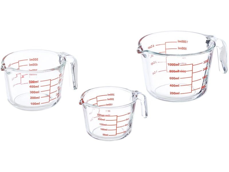relaxdays | Messbecher-Set | 3 Stück, Borosilikatglas