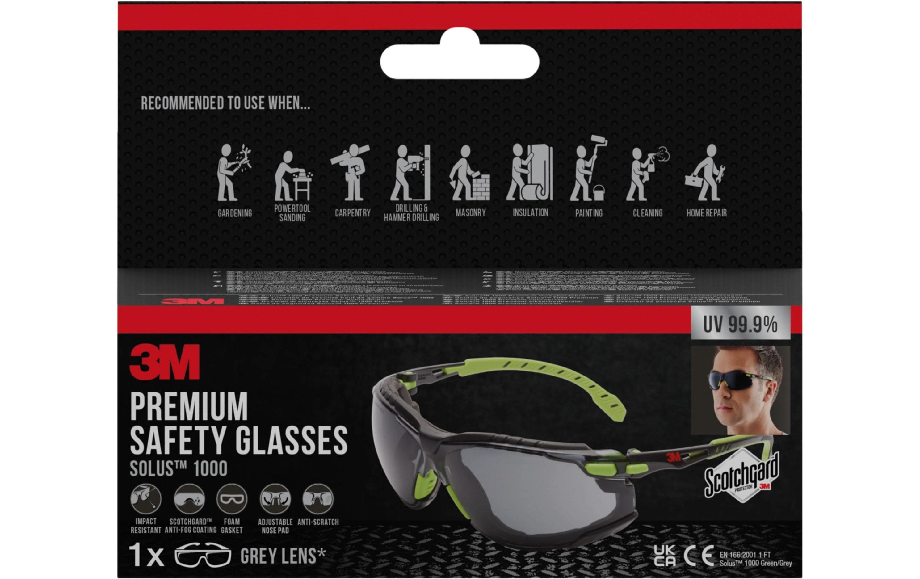 3M Solus Schutzbrille grau, grün