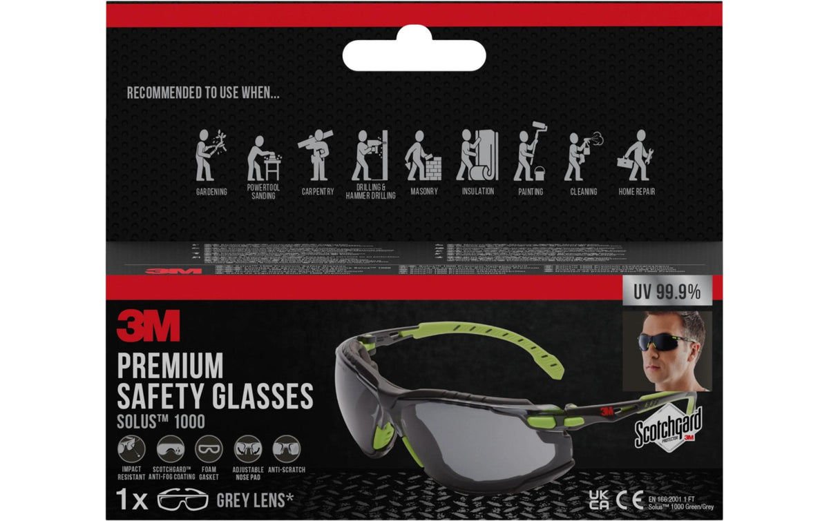 3M Solus Schutzbrille grau, grün