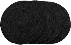 House Nordic | Tischset, 4er Set, Dunkelgrau | Jute, Durchmesser:38 cm