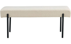 House Nordic | Bank Swindon, Weiss | Stahl, Polyester,Sperrholz, 100x36x42.5 cm