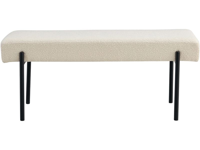 House Nordic | Bank Swindon, Weiss | Stahl, Polyester,Sperrholz, 100x36x42.5 cm