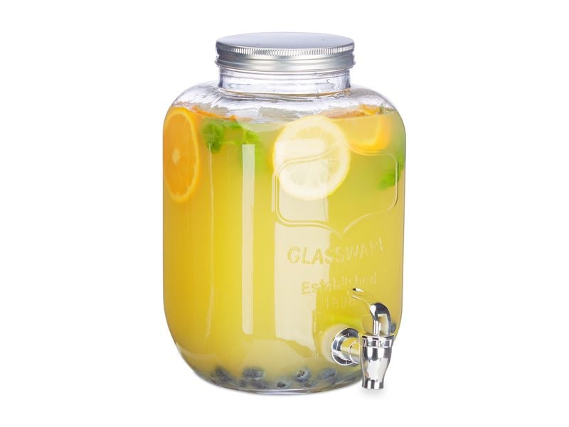 relaxdays | Getränkespender | Glas, 5 Liter