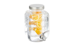 relaxdays | Getränkespender mit Fruchteinsatz | Glas, 4 Liter