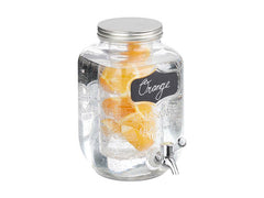 relaxdays | Getränkespender mit Fruchteinsatz | Glas, 4 Liter