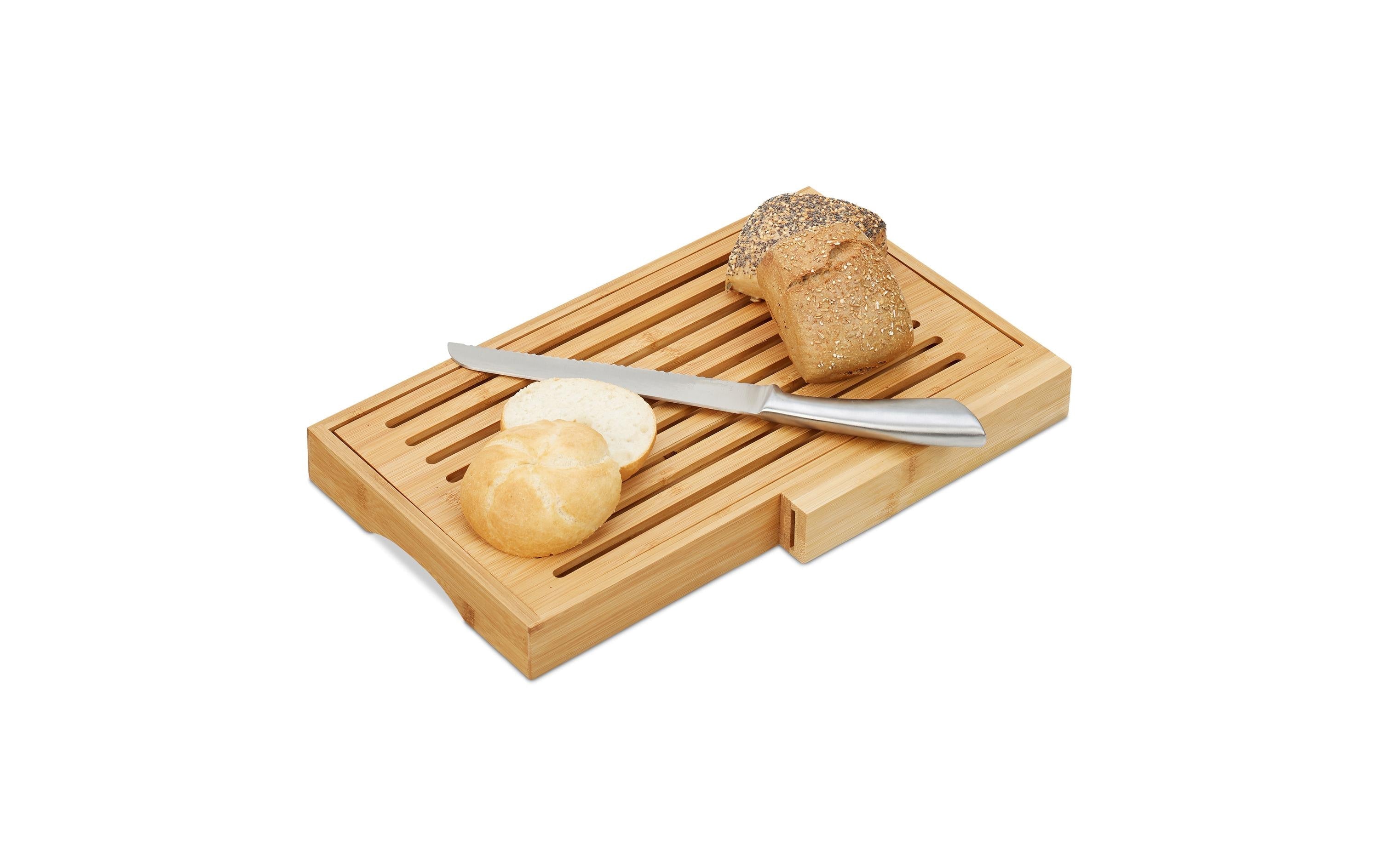 relaxdays Brotschneidebrett mit Messer
