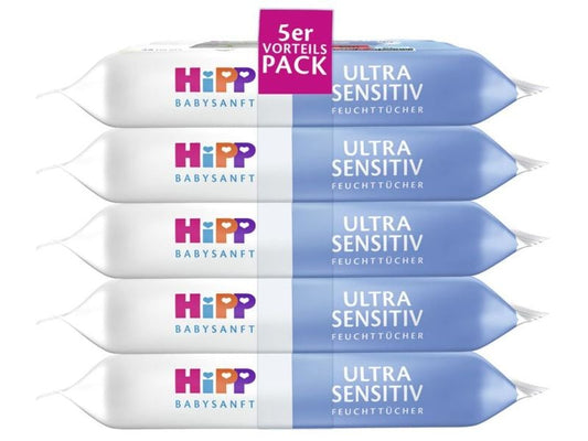 HIPP | Babysanft Feuchttücher | Ultra sensitiv / 5x 48 Tücher
