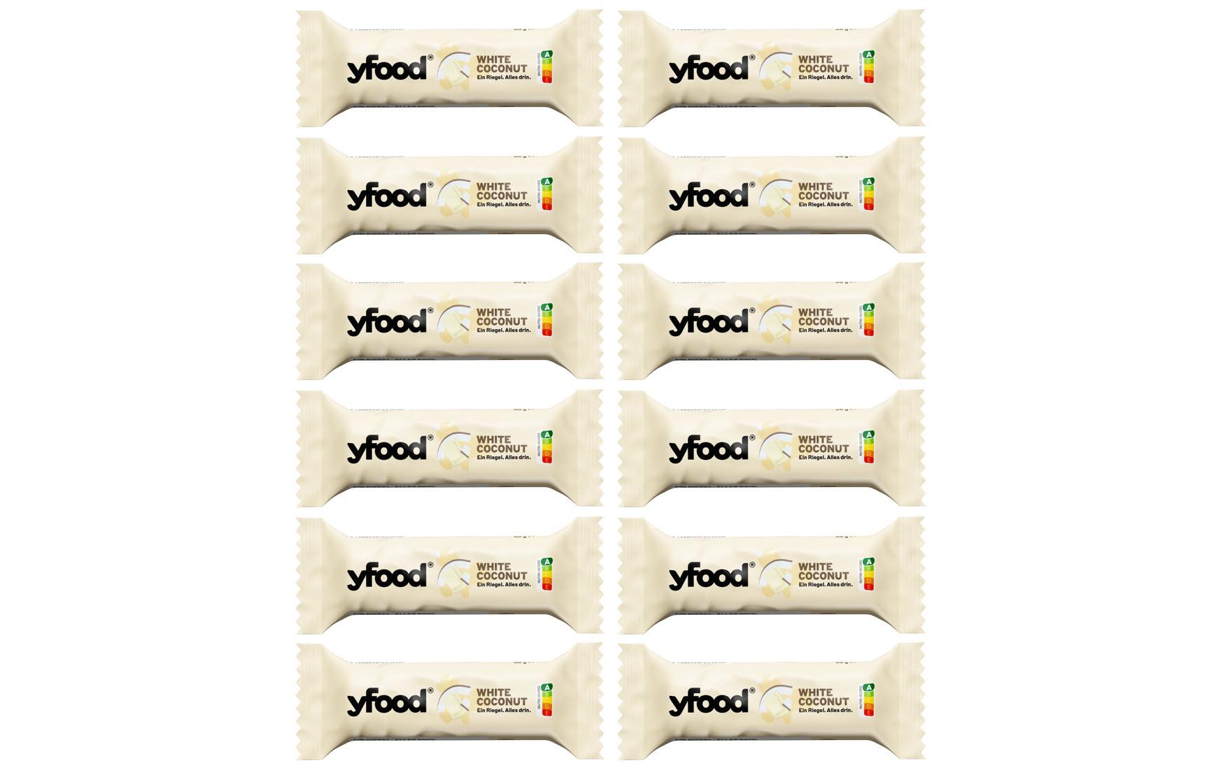 YFOOD, Riegel White Coconut 12 x 60 g