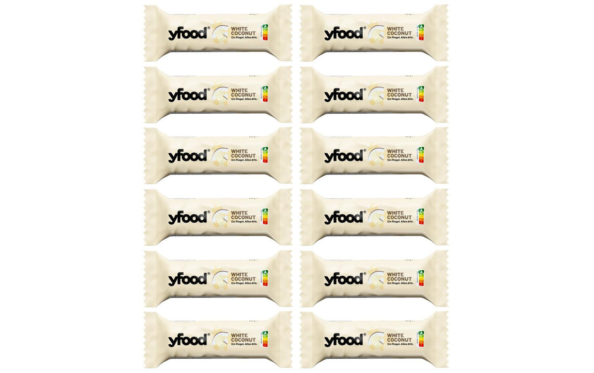 YFOOD, Riegel White Coconut 12 x 60 g