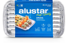Alustar | Grillschale Profi 10 Stück | 38 x 24 x 4 cm