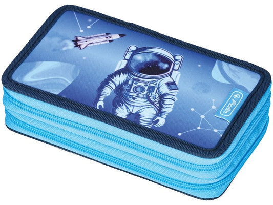Herlitz | Etui mit 2 Fächern, gefüllt | 23-teilig, Cosmic Explorer