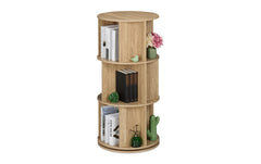 relaxdays | Bücherregal drehbar 3 Etagen | Spanplatte China, Hellbraun