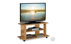 relaxdays | TV Möbel mit Rollen | MDF China, Hellbraun