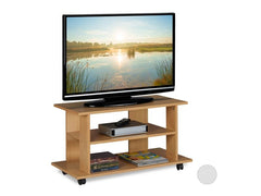 relaxdays | TV Möbel mit Rollen | MDF China, Hellbraun