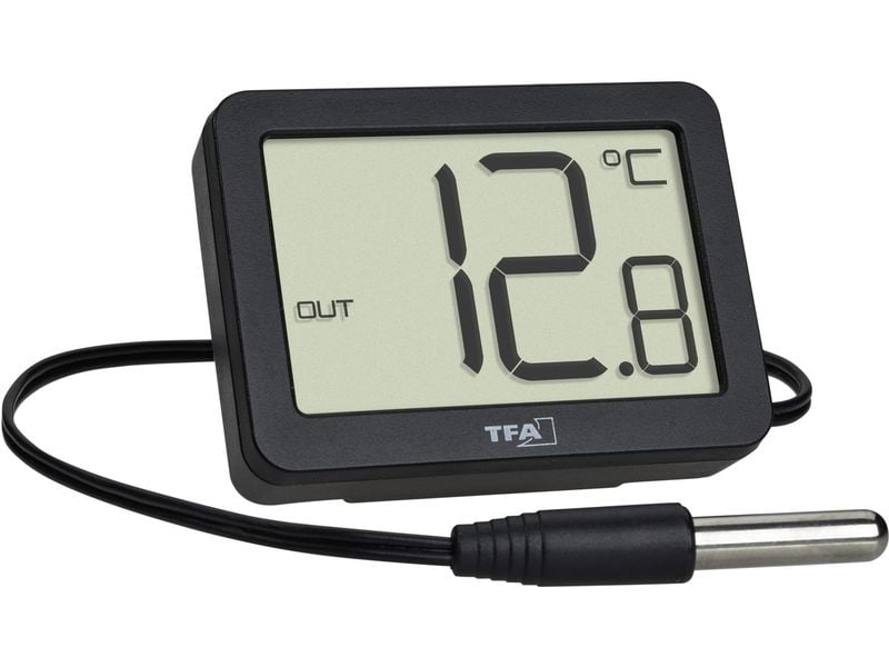 TFA Dostmann | Digitales Thermometer | ohne Batterie