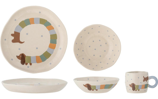 Bloomingville | Geschirrset Charlie, 3er Set | Steingut, 7x6/14x4/20.5x2.5 cm (DxH)