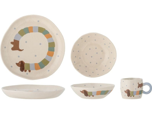 Bloomingville | Geschirrset Charlie, 3er Set | Steingut, 7x6/14x4/20.5x2.5 cm (DxH)