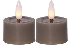 Star Trading | LED Teelicht 2 Pack Flow | Indoor, Mole, 5cm Höhe, Timerfunktion