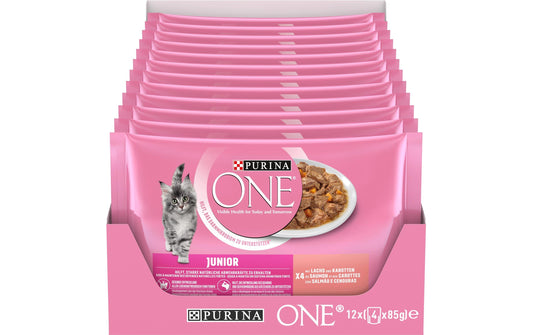 Purina ONE | Nassfutter Junior Lachs | 4x85g