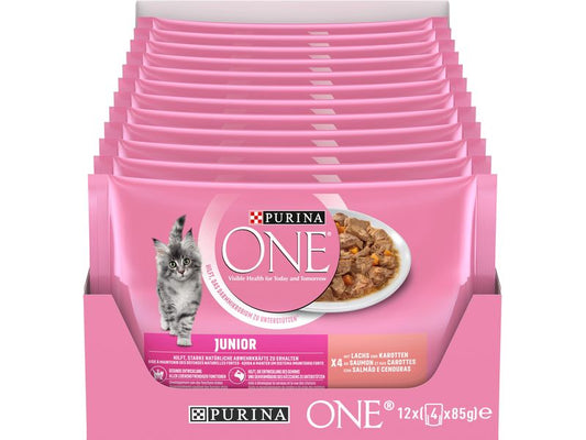 Purina ONE | Nassfutter Junior Lachs | 4x85g