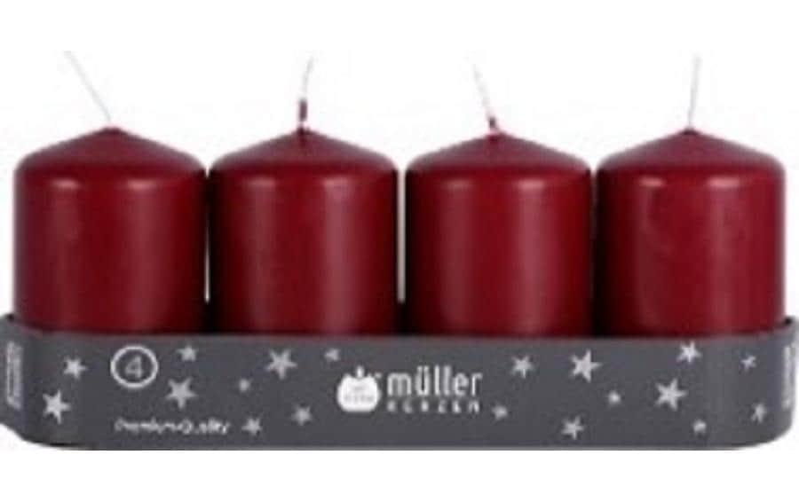 müller Kerzen, Weihnachtskerze Dunkelrot,