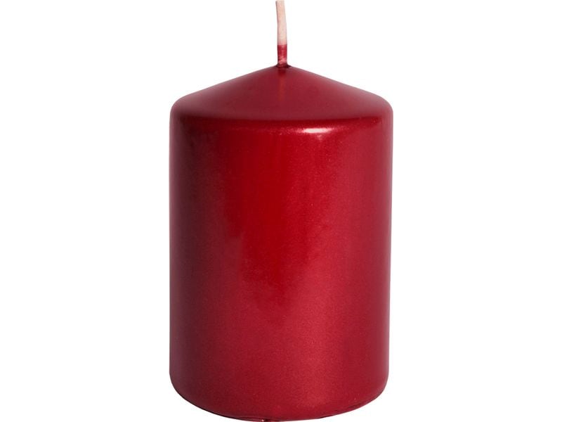 müller Kerzen | Stumpenkerze Rot | Glanz, 10x6.8 cm (HxD)