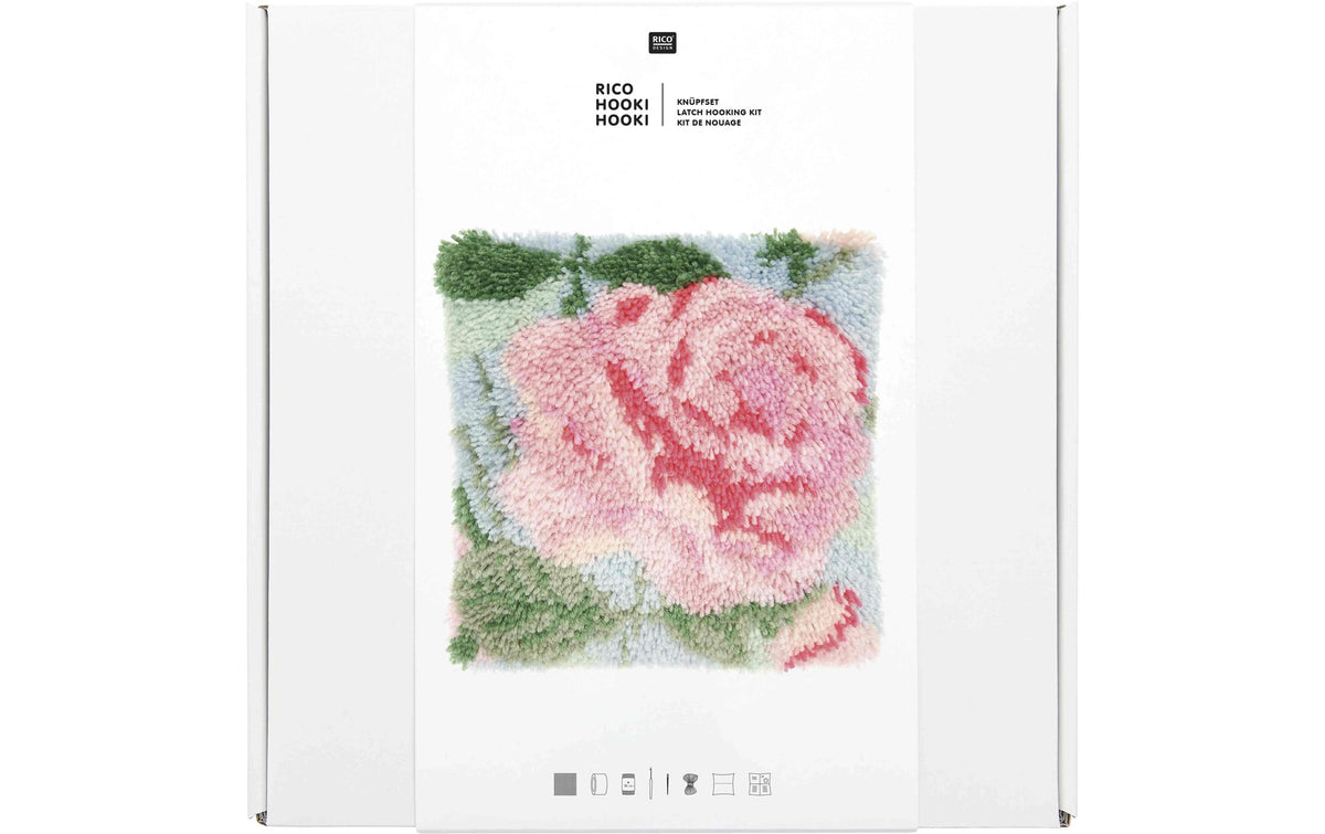 Rico Hooki Hooki Knüpfset Kissen Rose