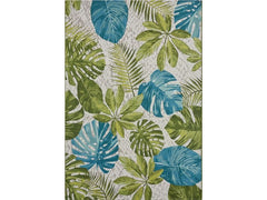 Hanse Home | In & Outd.Tepp.Tropical Leaves | Polyester/PP, 160x235cm, Türkis/Grün