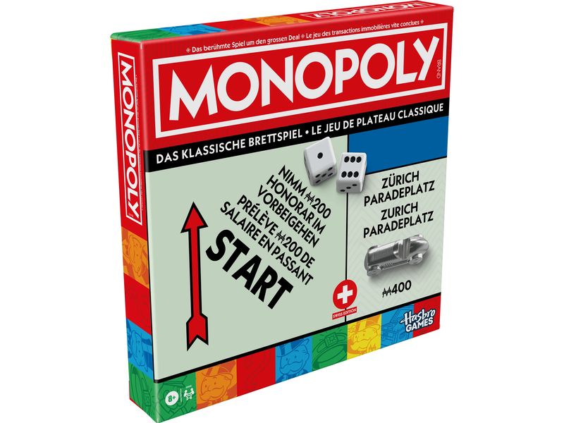 Hasbro | Monopoly Classic Refresh Schweizer Edition | 2-6 Spieler, ab 8 Jahren, D/F/I