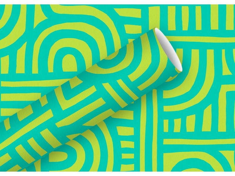 Braun + Company | B+C Geschenkpapier 2mx70cm | By Nature Labyrinth Türkis