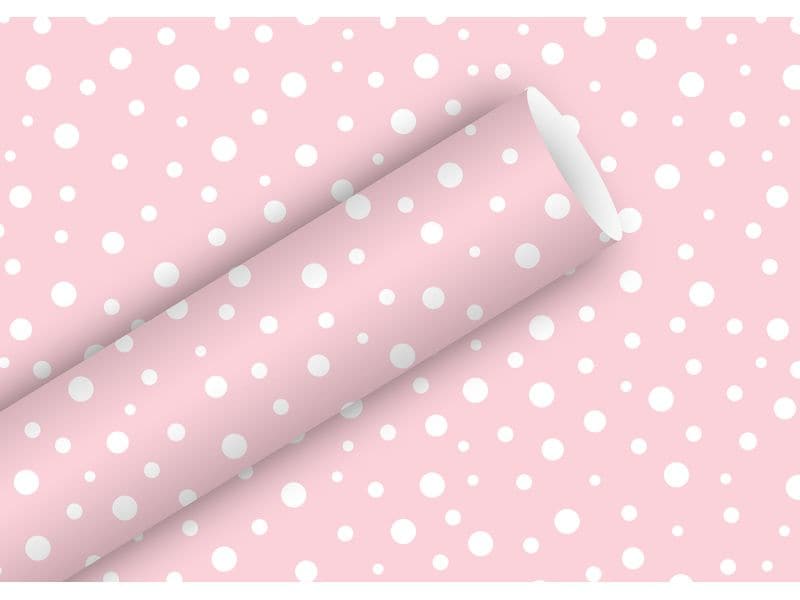 Braun + Company | B+C Geschenkpapier 2mx70cm | Polka Dots zartrosa