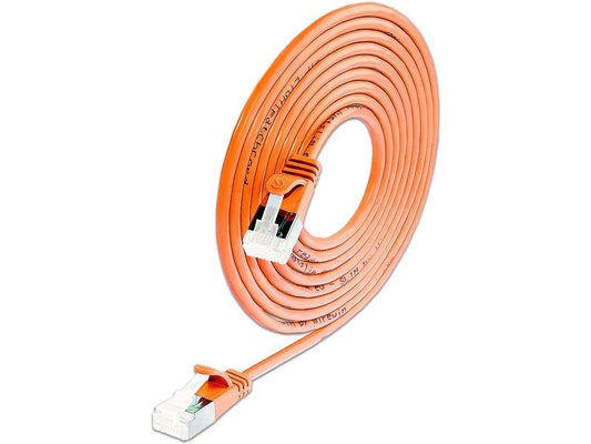 SLIM | Slimpatchkabel 3m, Orange, Cat.6A | U/FTP, LSOH, Klinke nicht brechbar, 3.8mm