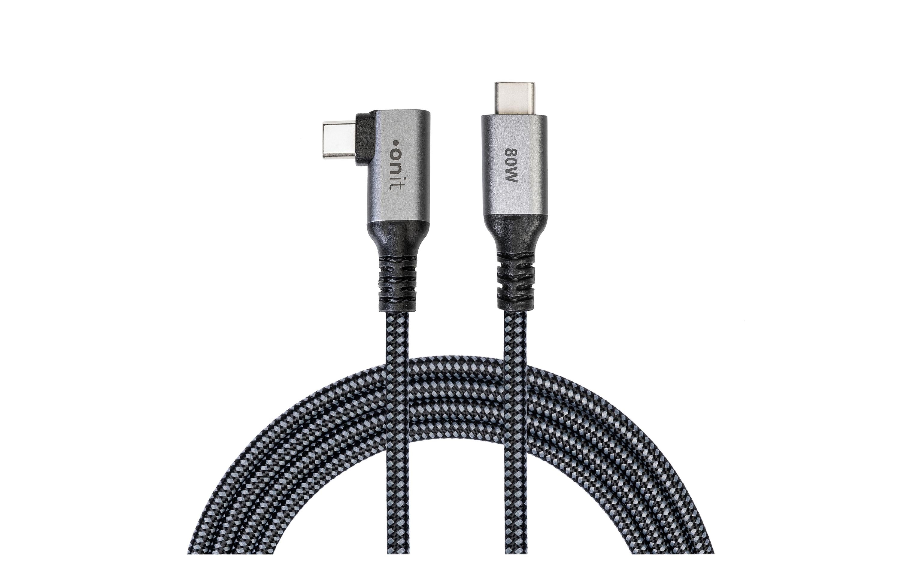 onit Pro Winkel USB4-Kabel C-C schw/gr 3m